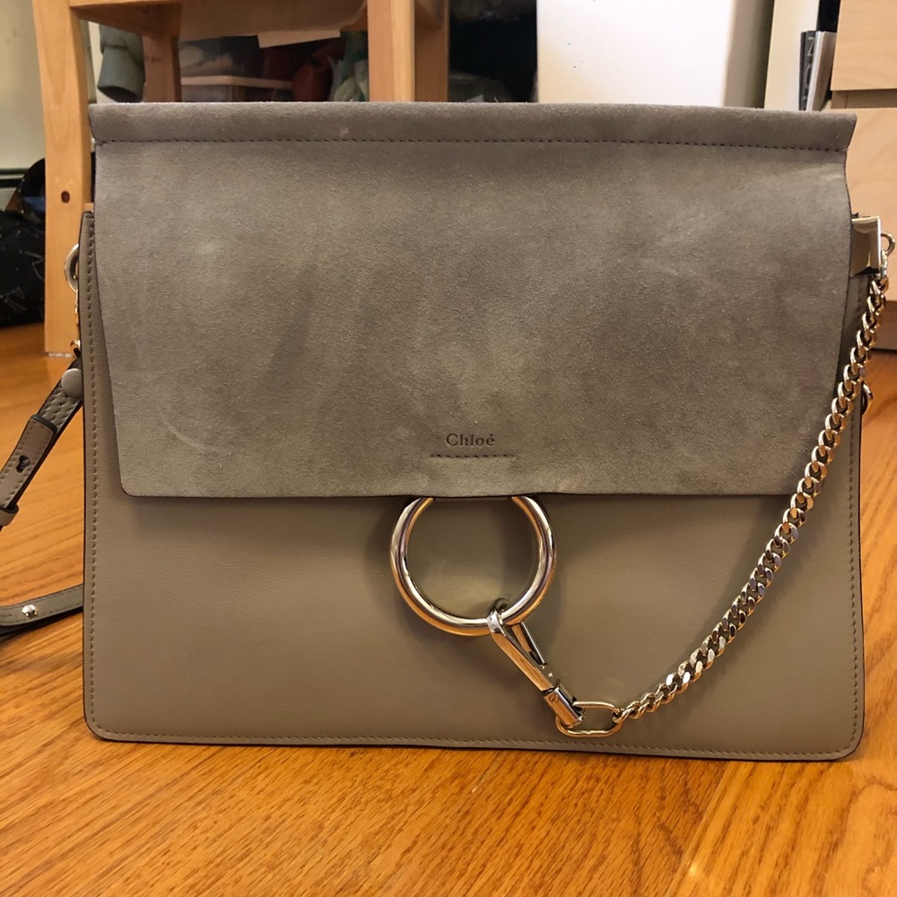 Chloe’s Medium Faye Leather and Suede Shoulder Bag